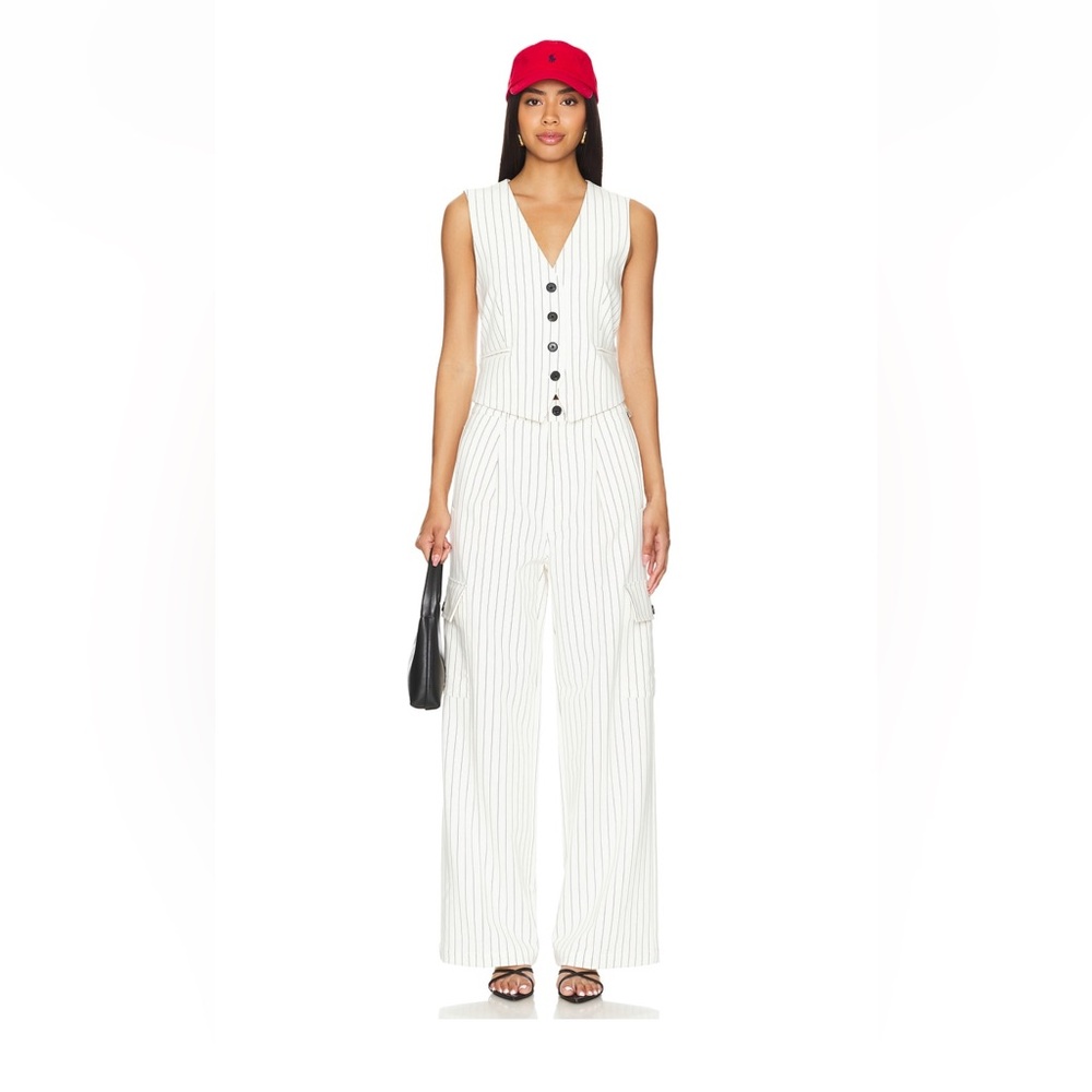 Pistola Brynn Pant in Le Blanc Pinstripe